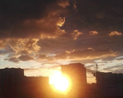 Закат над Пермью.  Автор: А.А. Колесник 